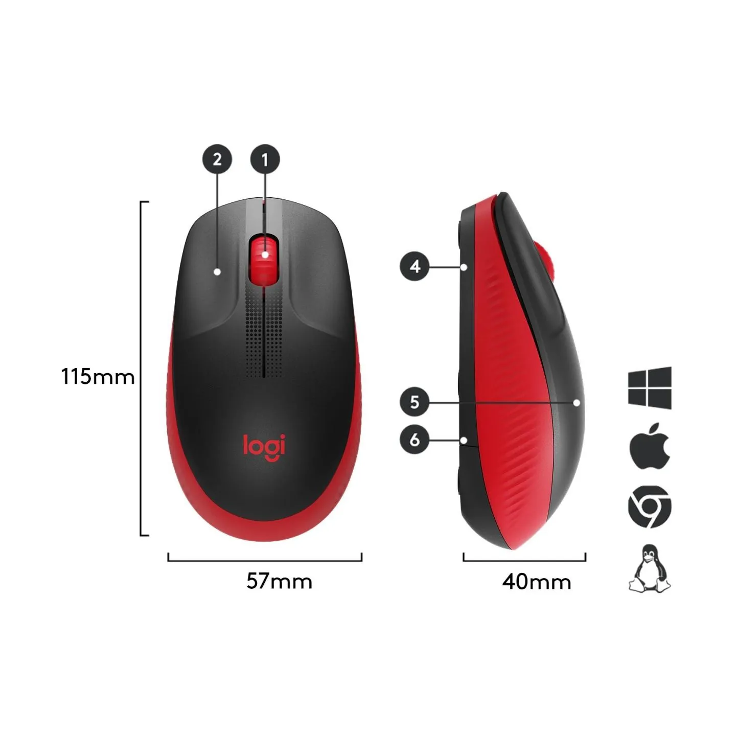 Logitech M190 Wireless Mouse - RED