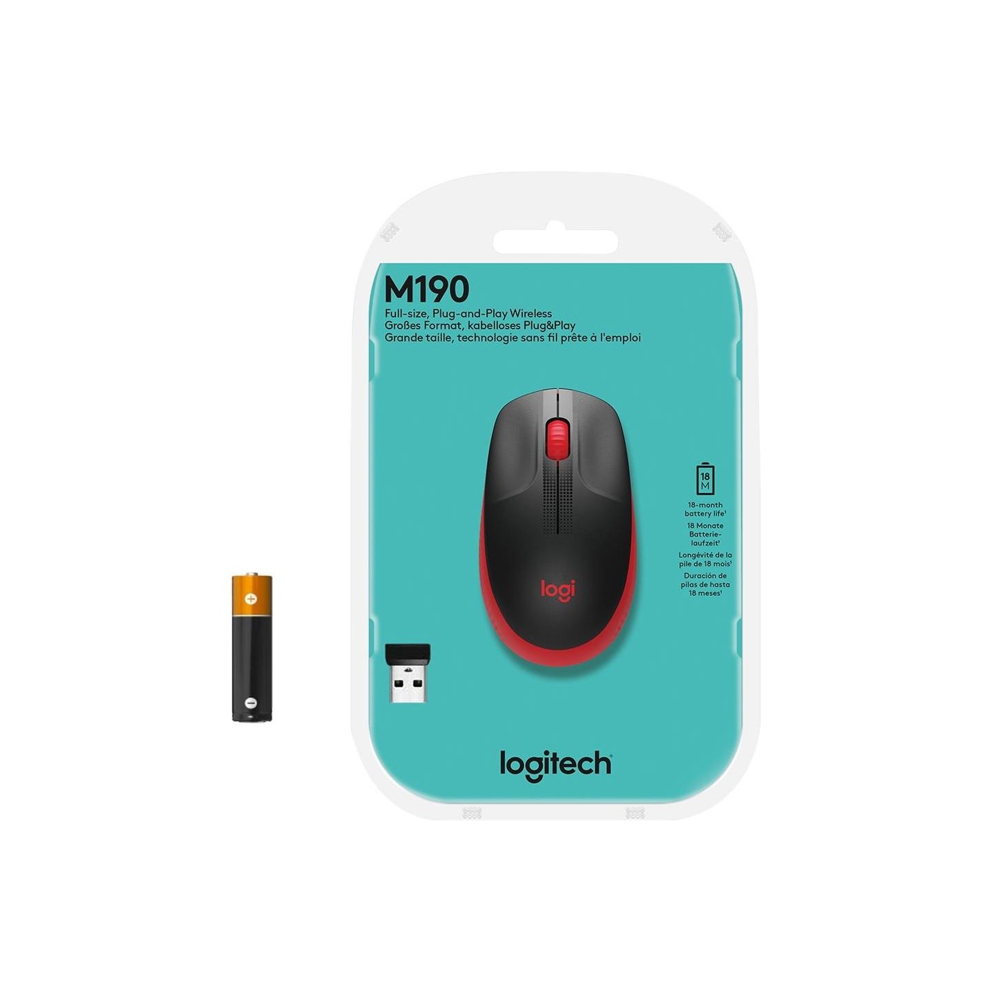 Logitech M190 Wireless Mouse - RED