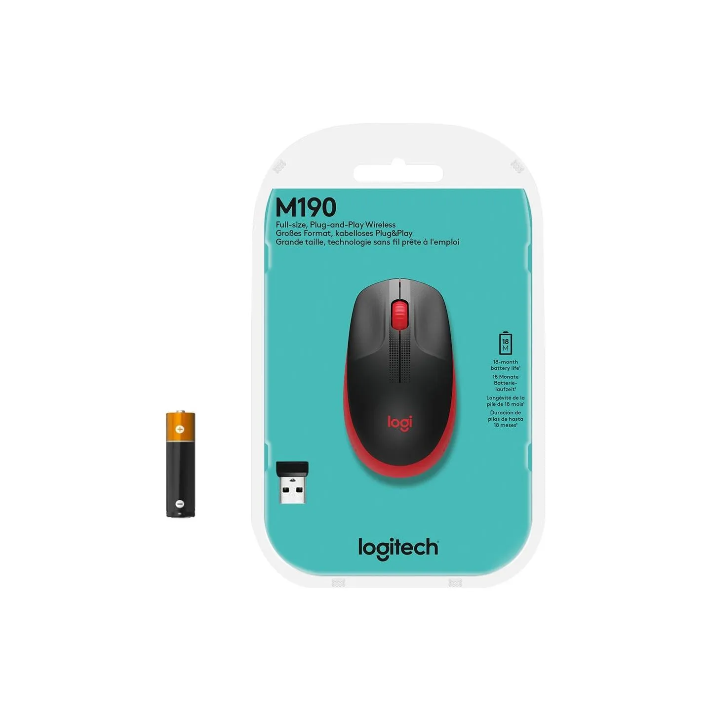 Logitech M190 Wireless Mouse - RED