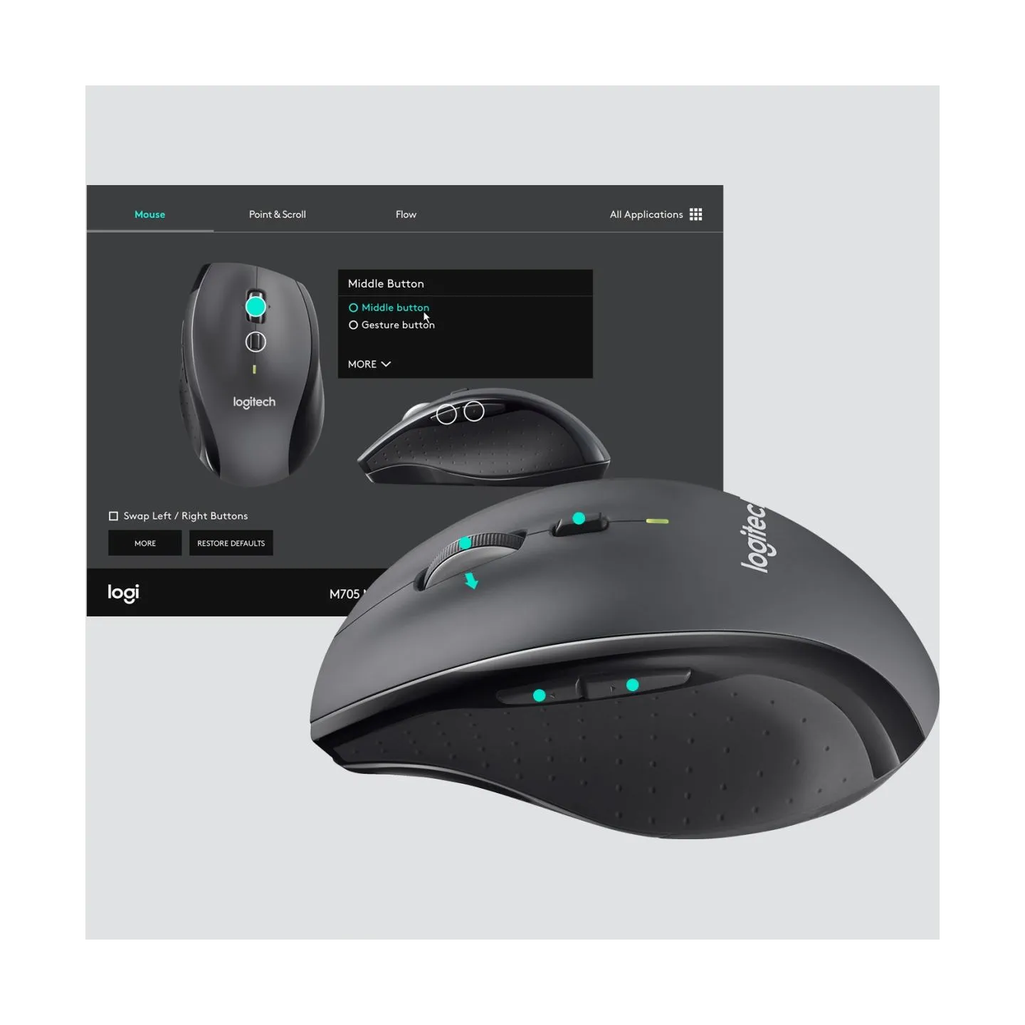 Logitech LOGI Marathon M705 Wireless Mouse