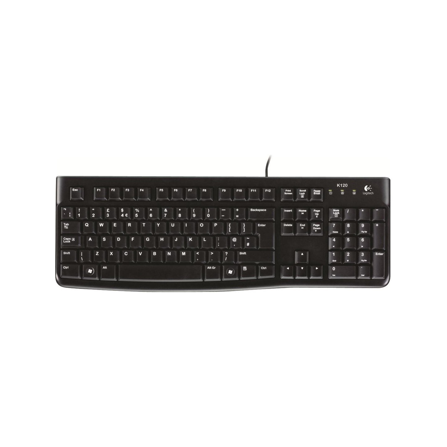 Logitech K120 Corded Keyboard - BLACK - USB - LTH - B2B