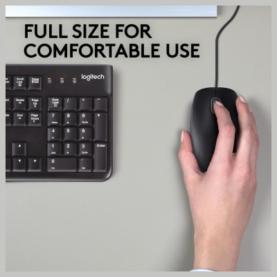 Logitech B110 Corded Mouse - SILENT - BLACK - USB - B2B