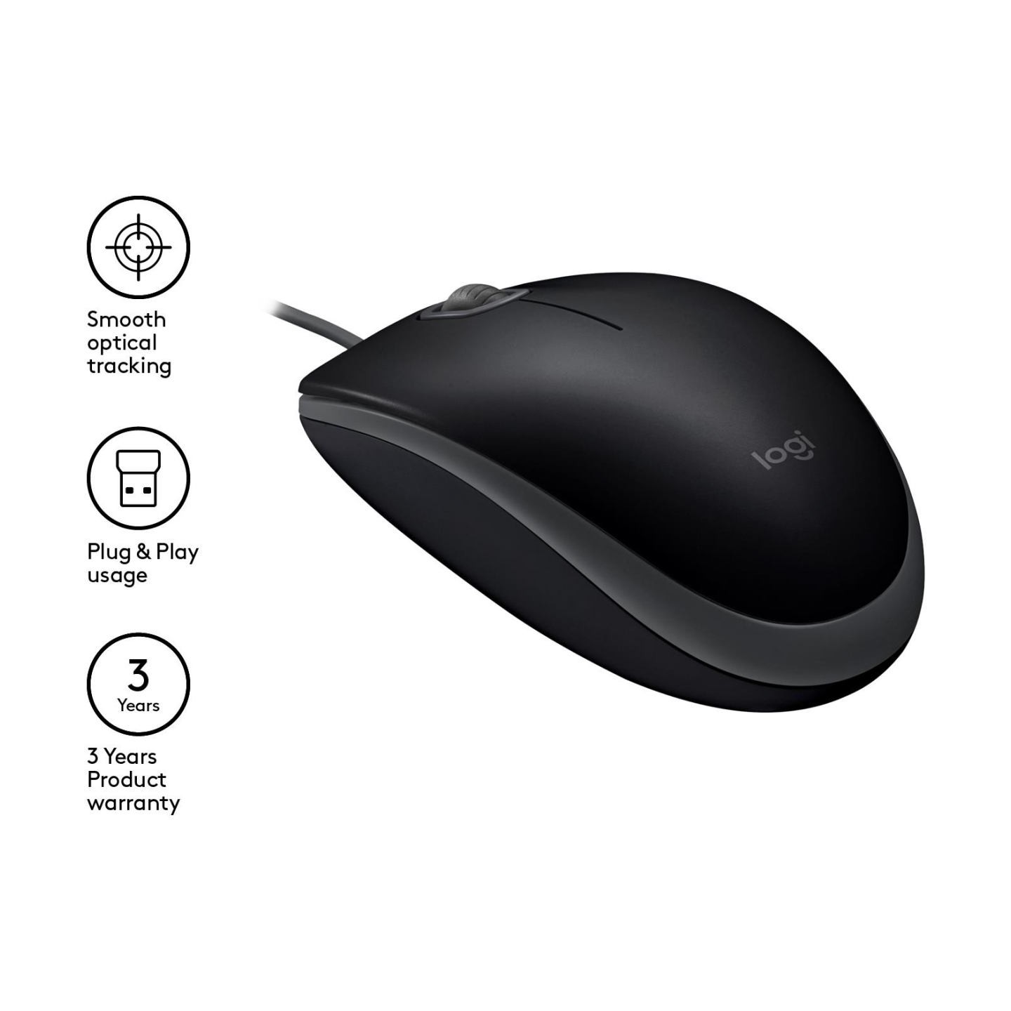 Logitech LOGI B110 Silent - BLACK - EMEA - OEM