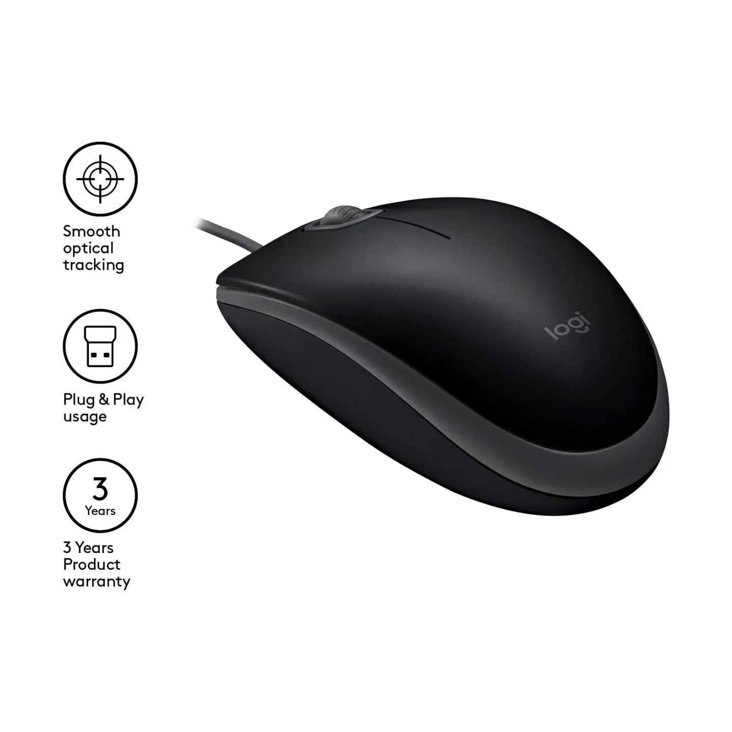 Logitech LOGI B110 Silent - BLACK - EMEA - OEM