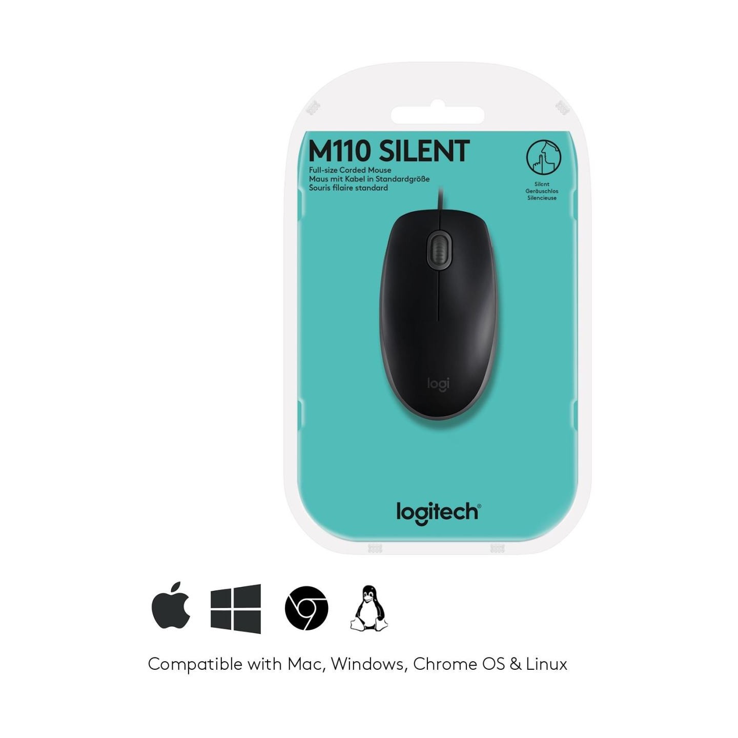 Logitech LOGI B110 Silent - BLACK - EMEA - OEM