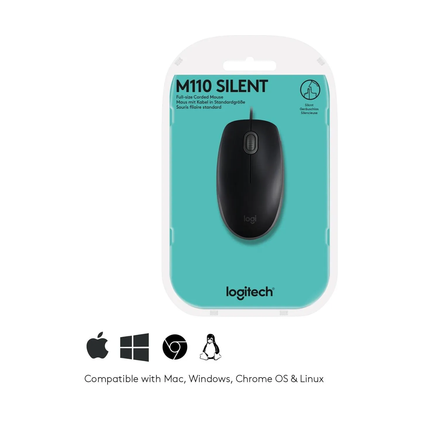 Logitech LOGI B110 Silent - BLACK - EMEA - OEM
