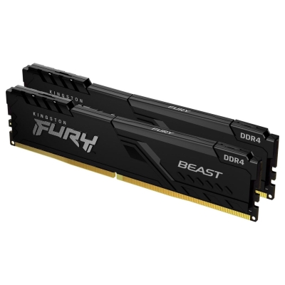 Kingston DRAM 32GB 3200MT/s DDR4 CL16 DIMM (Kit of 2) 1Gx8 FURY Beast Black
