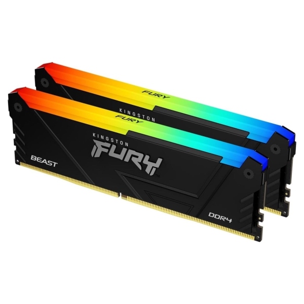 Kingston 16GB 3200MT/s DDR4 CL16 DIMM (Kit of 2) FURY Beast RGB