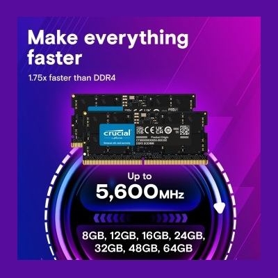 Crucial Memory DDR5 SODIMM 16GB/5600 CL46 (16Gbit)