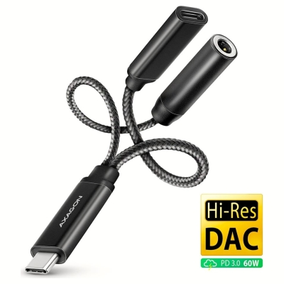 Axagon ADA-HCPD USB-C to 3.5mm jack - Hi-Res DAC audio adapter, 384kHz/32bit, PD 60W 3A