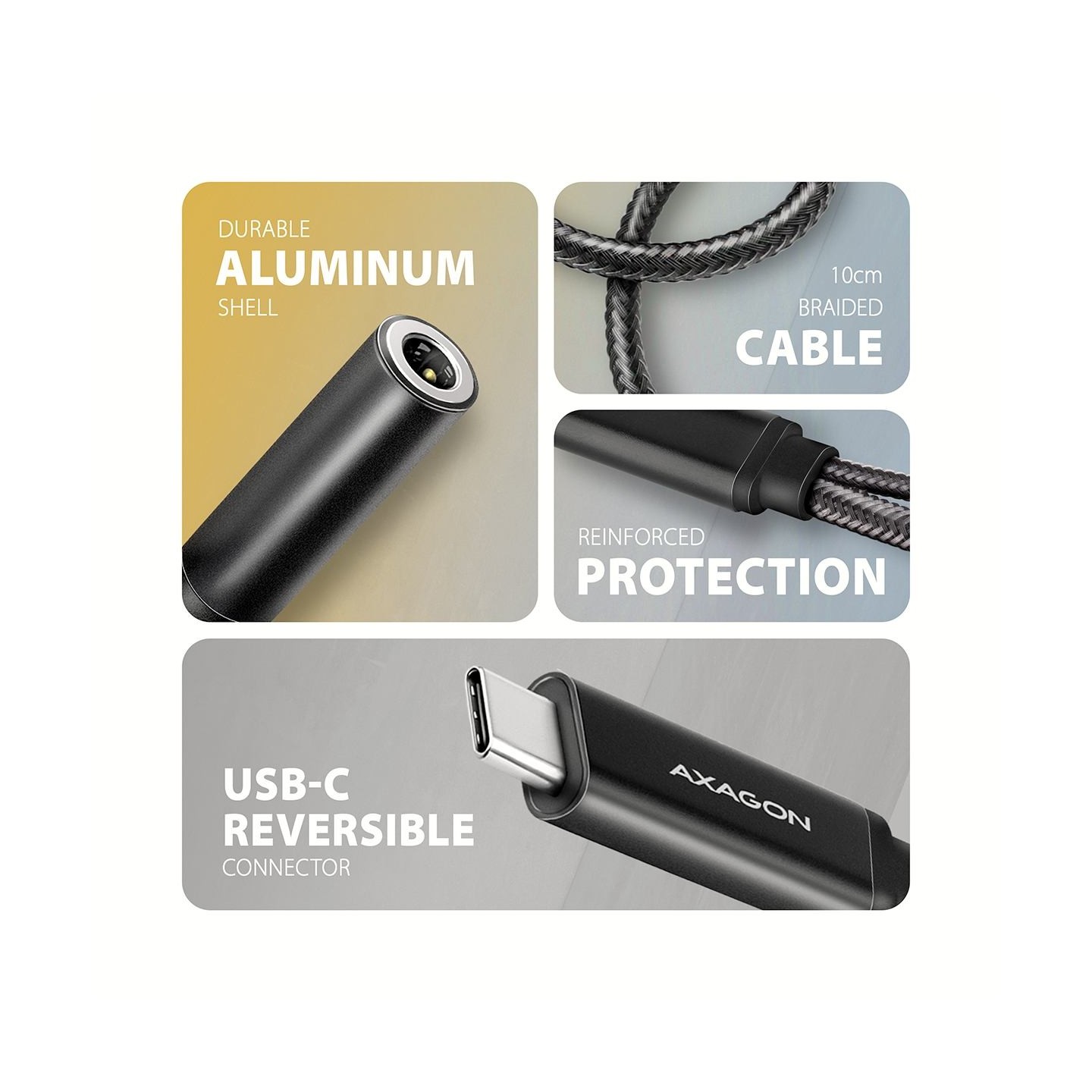 Axagon ADA-HCPD USB-C to 3.5mm jack - Hi-Res DAC audio adapter, 384kHz/32bit, PD 60W 3A