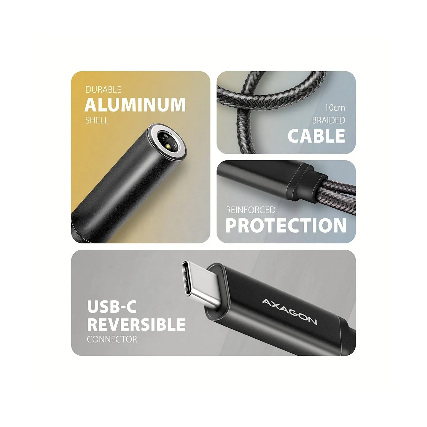 Axagon ADA-HCPD USB-C to 3.5mm jack - Hi-Res DAC audio adapter, 384kHz/32bit, PD 60W 3A