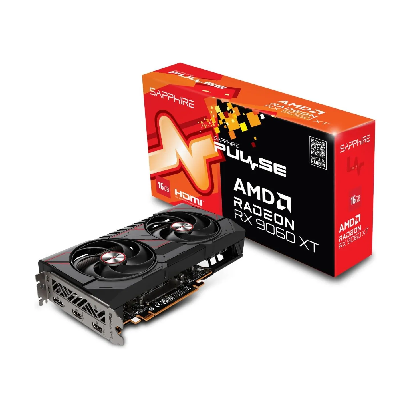 Sapphire Graphics card Radeon RX 9060 XT PULSE 16GB GDDR6 128bit DP/2HDMI