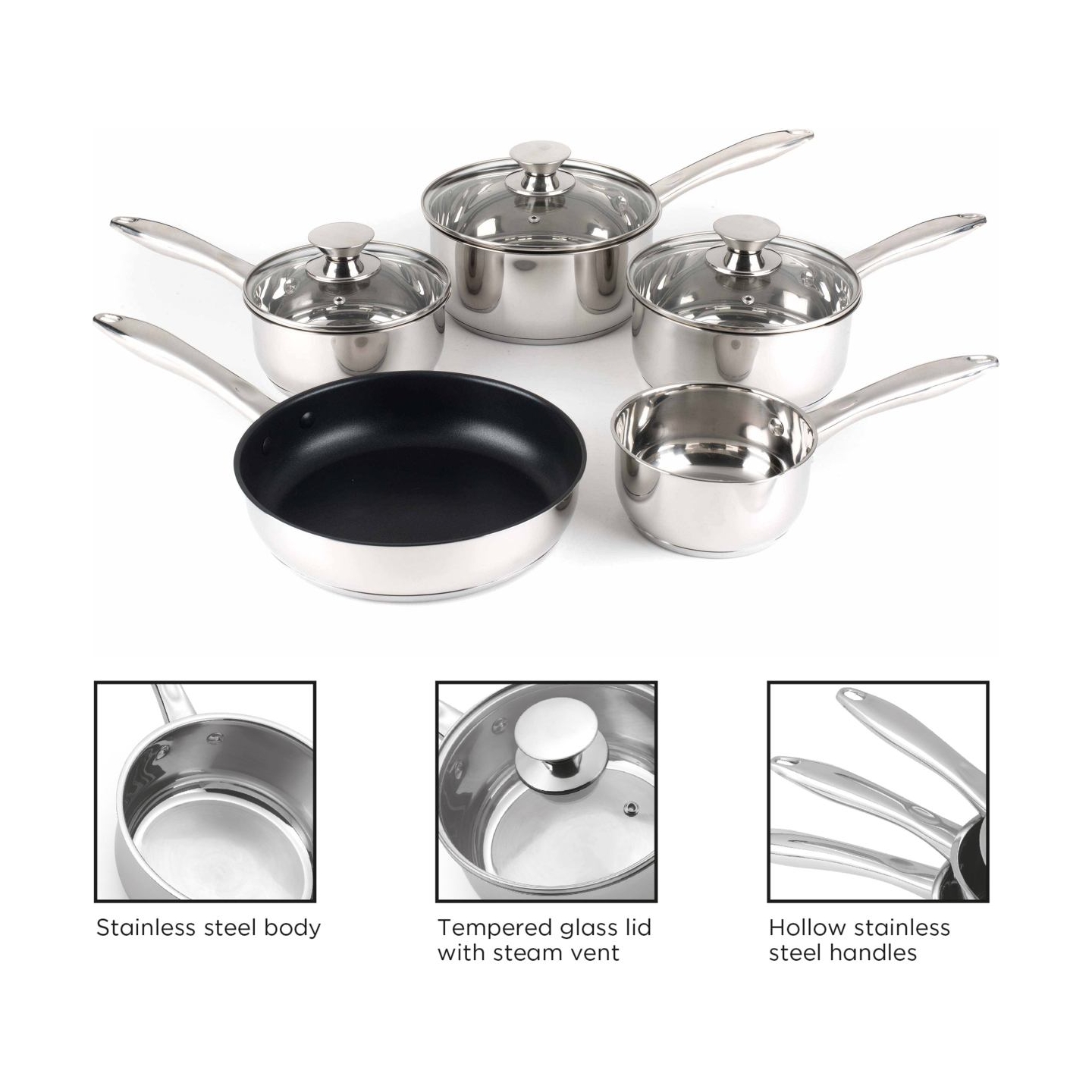 Russell Hobbs BW06572EU72 Classic collection S/S pan set 5pcs