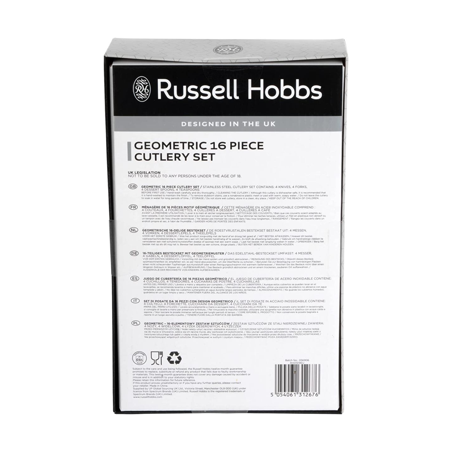Russell Hobbs RH01519EU7 Geometric cutlery set 16pcs