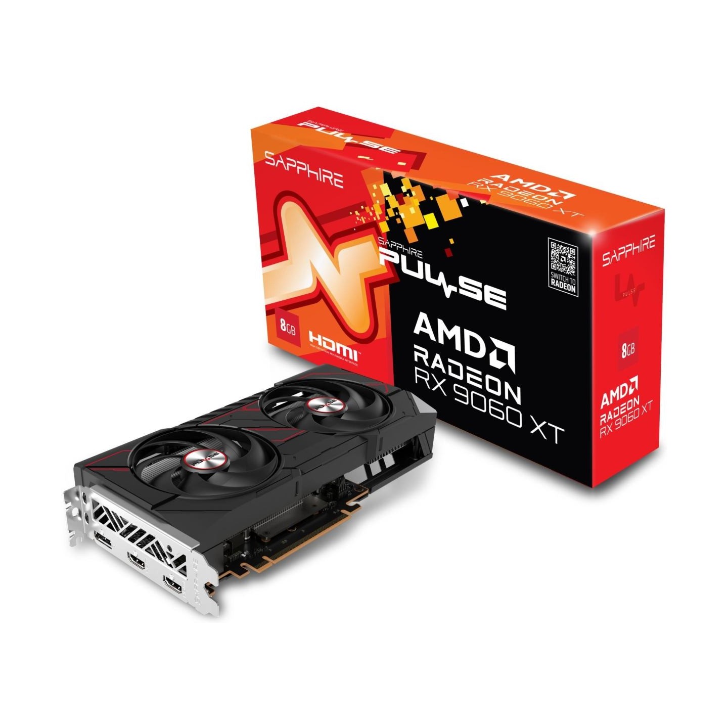 Sapphire PULSE AMD Radeon RX 9060 XT OC 8GB GDDR6 8-bit DP 2x HDMI