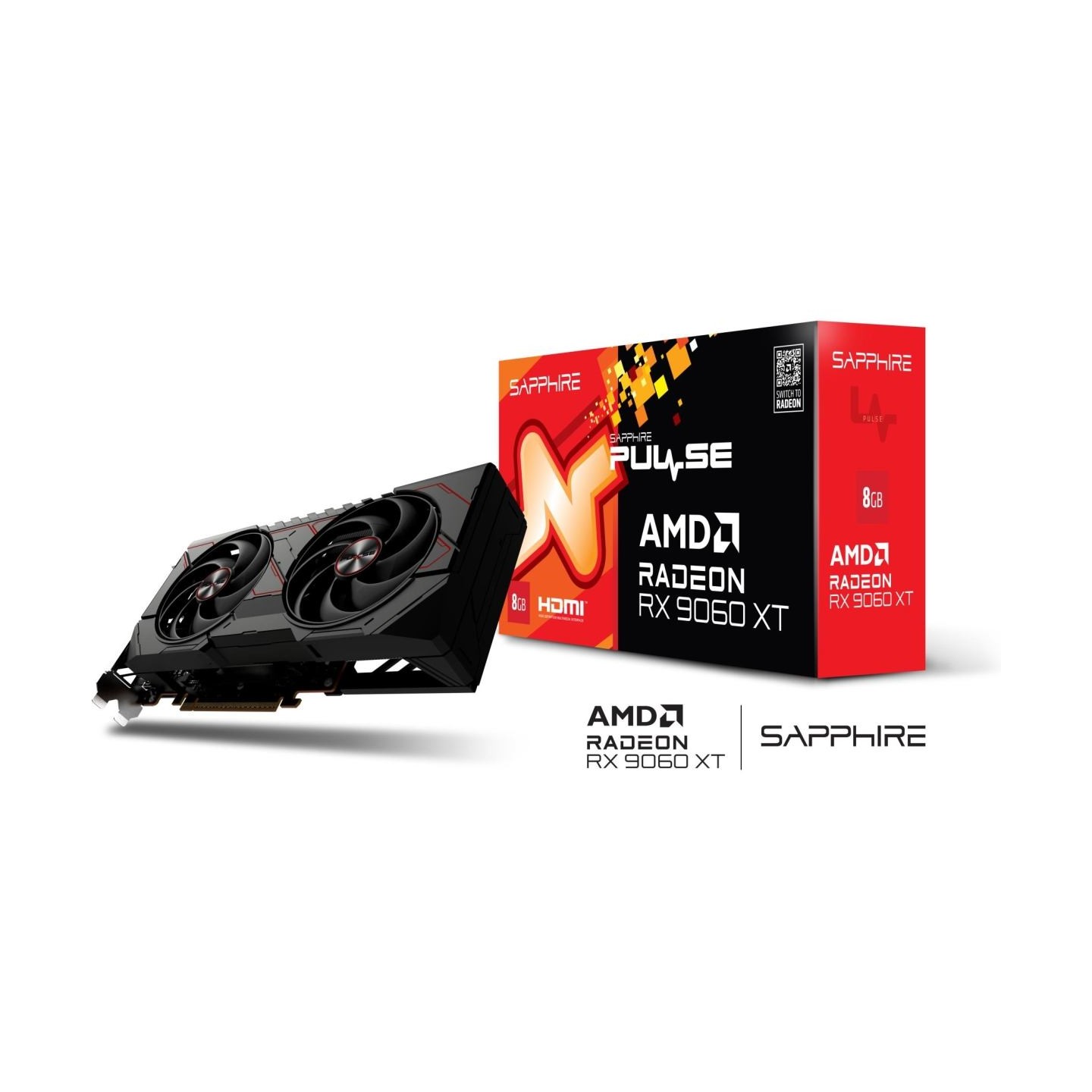 Sapphire Graphics card Radeon RX 9060 XT PULSE 8GB GDDR6 128bit DP/2HDMI