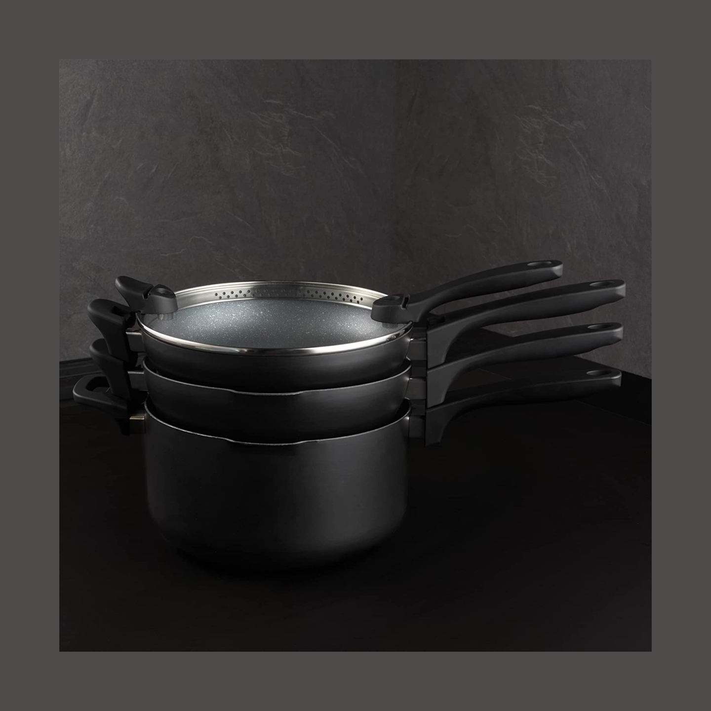 Russell Hobbs RH01840EU7 Stackable metallic marble pan set 4pcs
