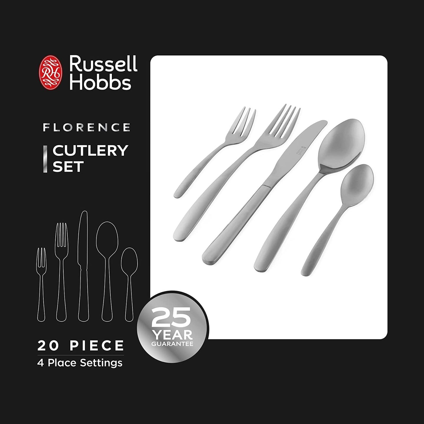 Russell Hobbs RH022641EU7 Florence cutlery set 20pcs
