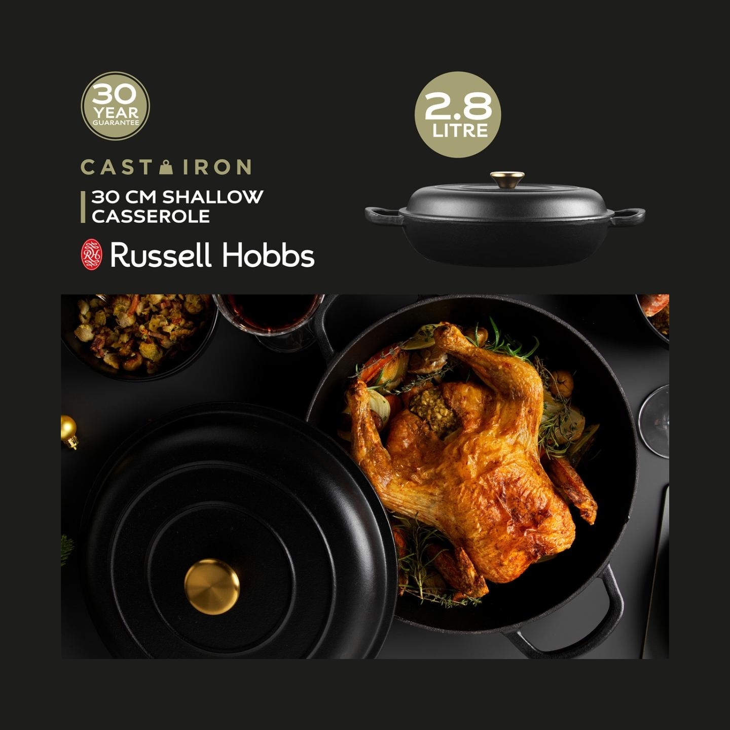 Russell Hobbs RH02525BEU7 Cast iron casserole 30cm black