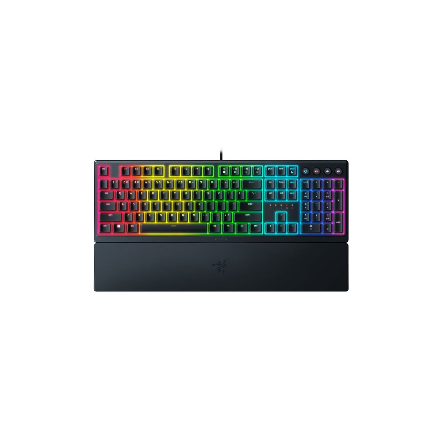 Razer Ornata V3, Mecha-membrane switches, 10 Razer Chroma™ RGB Lighting Zones, 1000 Hz Ultrapolling, Backlit keys, UV coated ABS