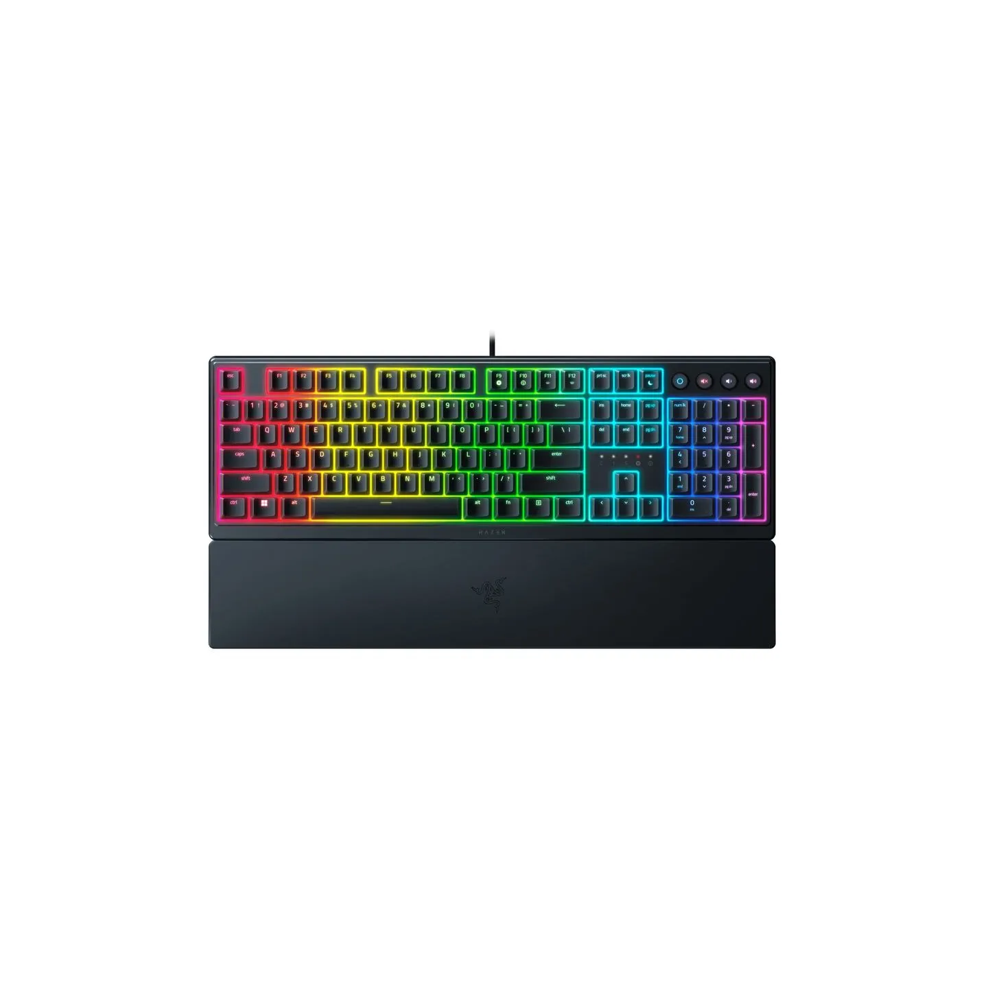 Razer Ornata V3, Mecha-membrane switches, 10 Razer Chroma™ RGB Lighting Zones, 1000 Hz Ultrapolling, Backlit keys, UV coated ABS