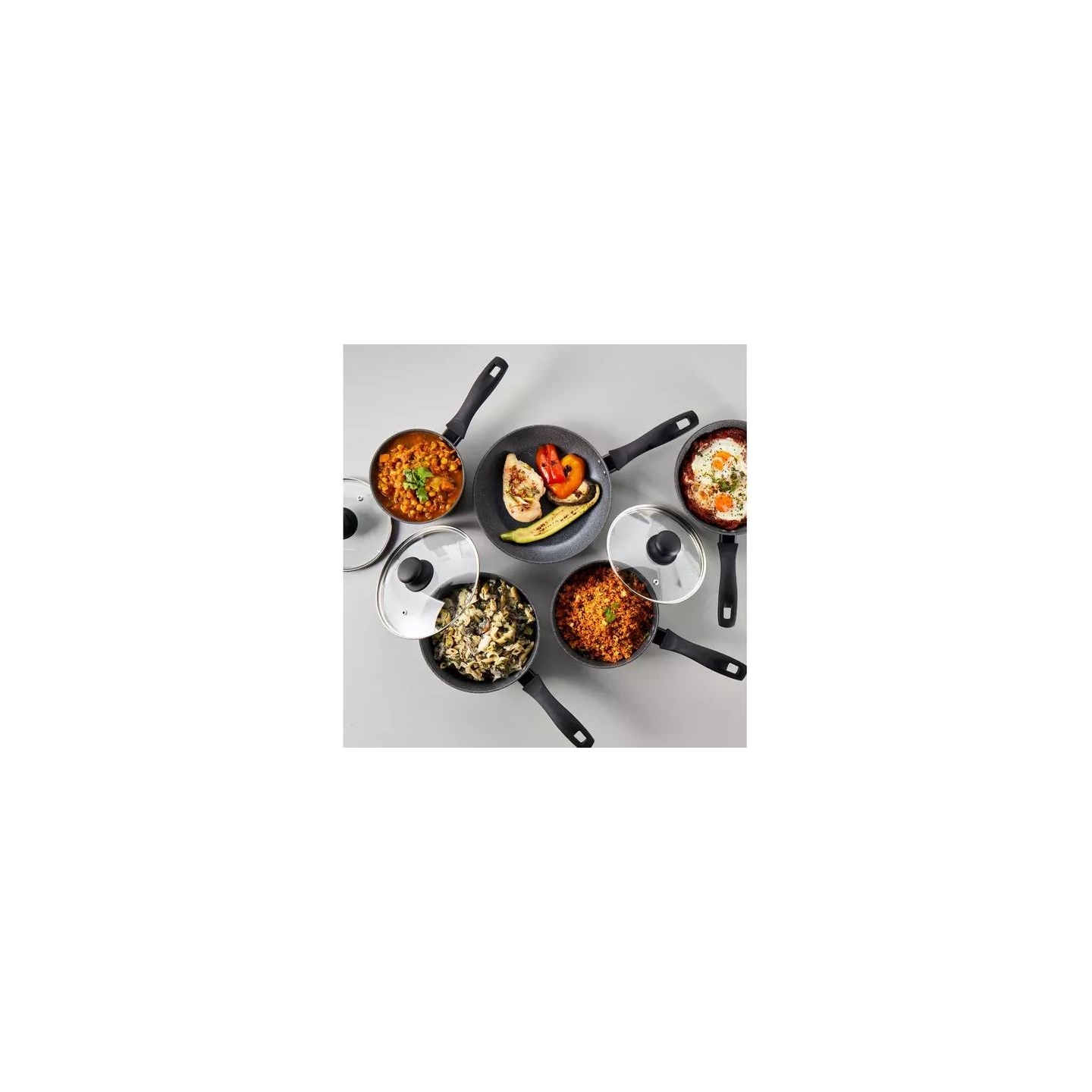 Russell Hobbs RH028141EU7 Metallic Marble 5pcs pan set