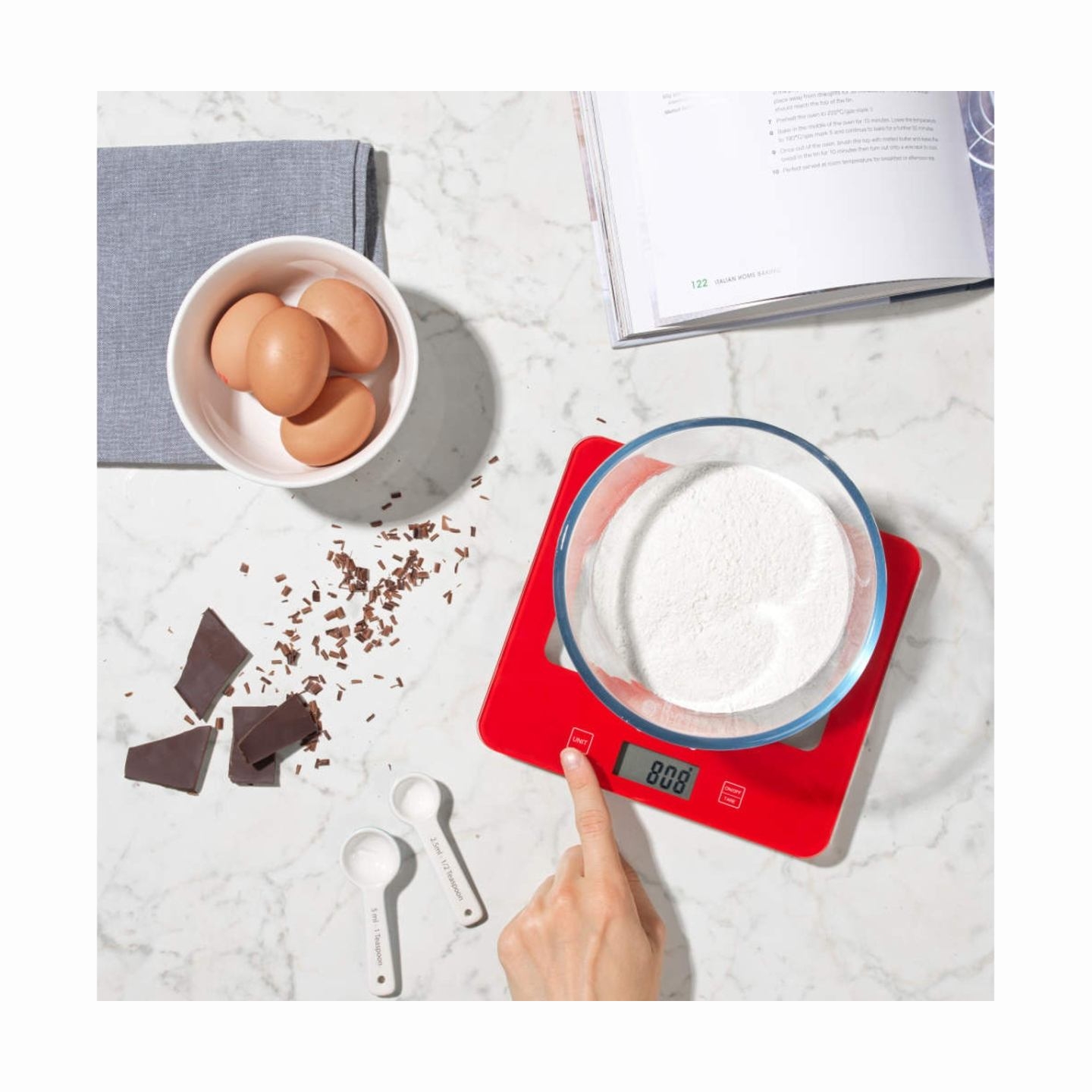 Russell Hobbs RH015711RAR Square digital scale 5kg red