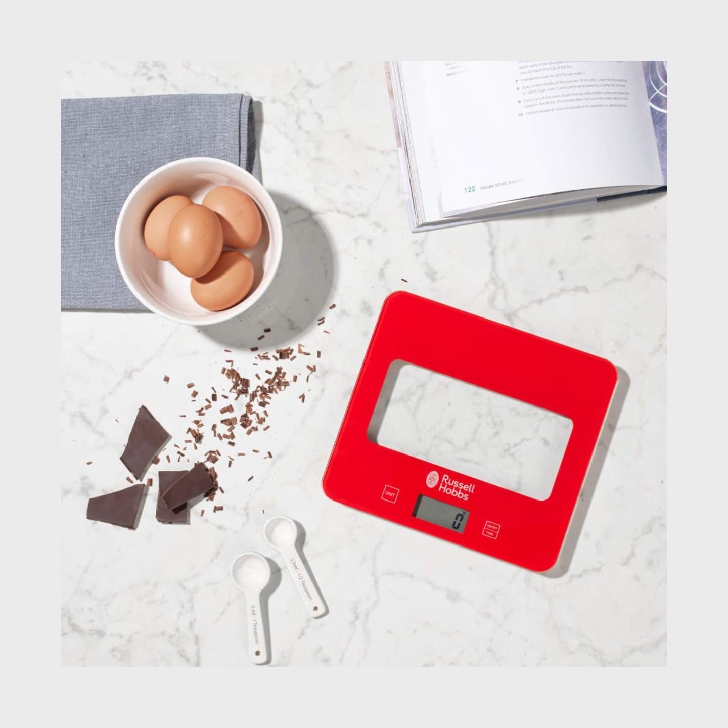 Russell Hobbs RH015711RAR Square digital scale 5kg red