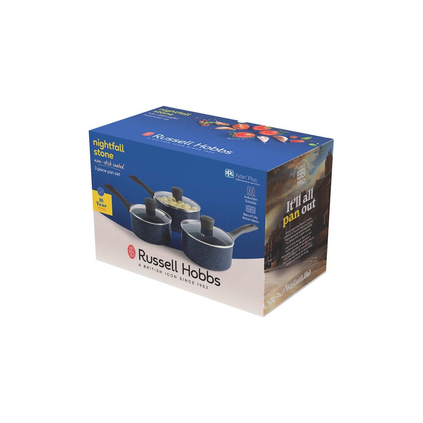 Russell Hobbs RH00847EU7 Nightfall Stone 3-Piece Saucepan Set