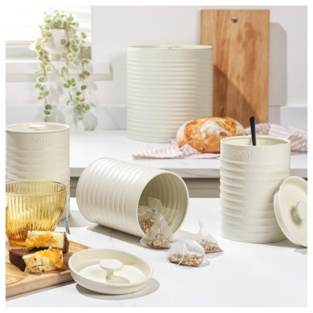 Russell Hobbs RH03270CEU7 Ribbed 4-Piece Countertop Set - Cream