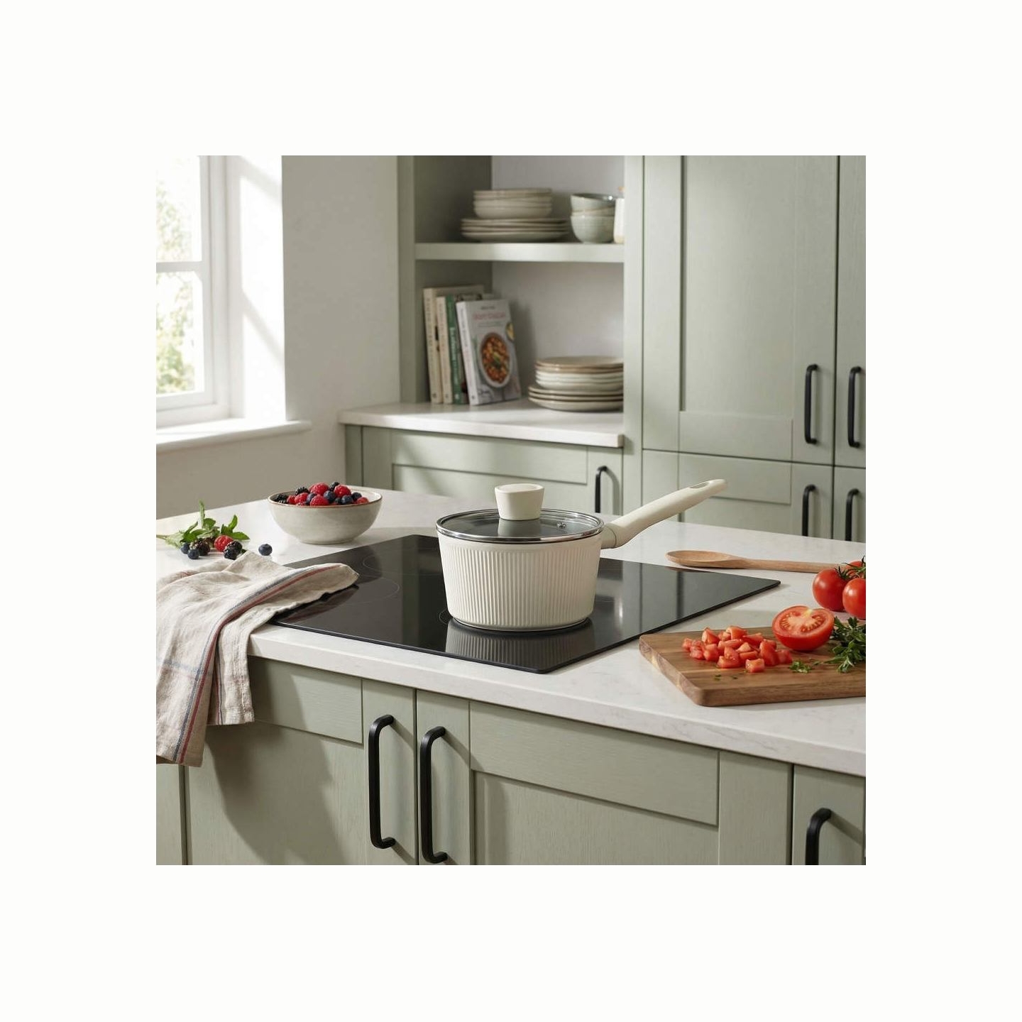 Russell Hobbs RH03866C Cote 16 cm Saucepan, Cream