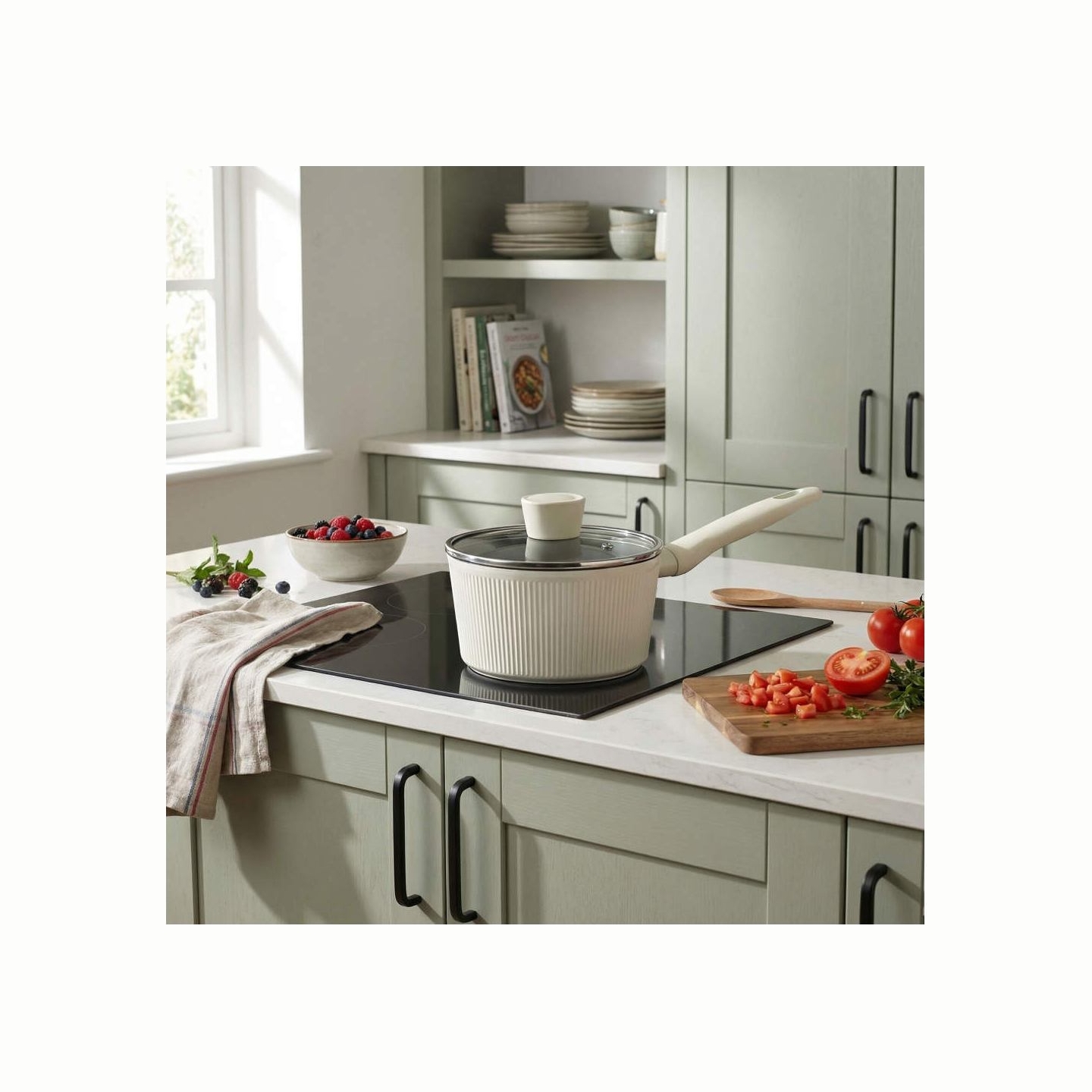 Russell Hobbs RH03868C Cote 20 cm Saucepan, Cream