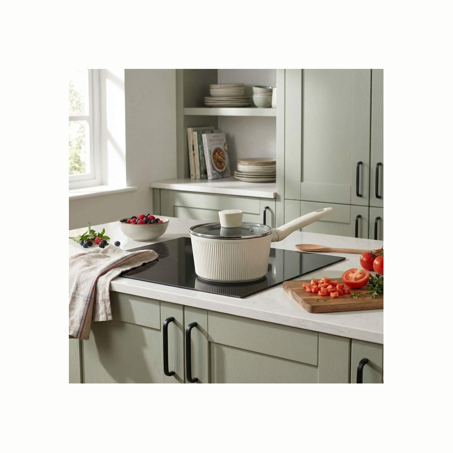 Russell Hobbs RH03867C Cote 18 cm Saucepan, Cream