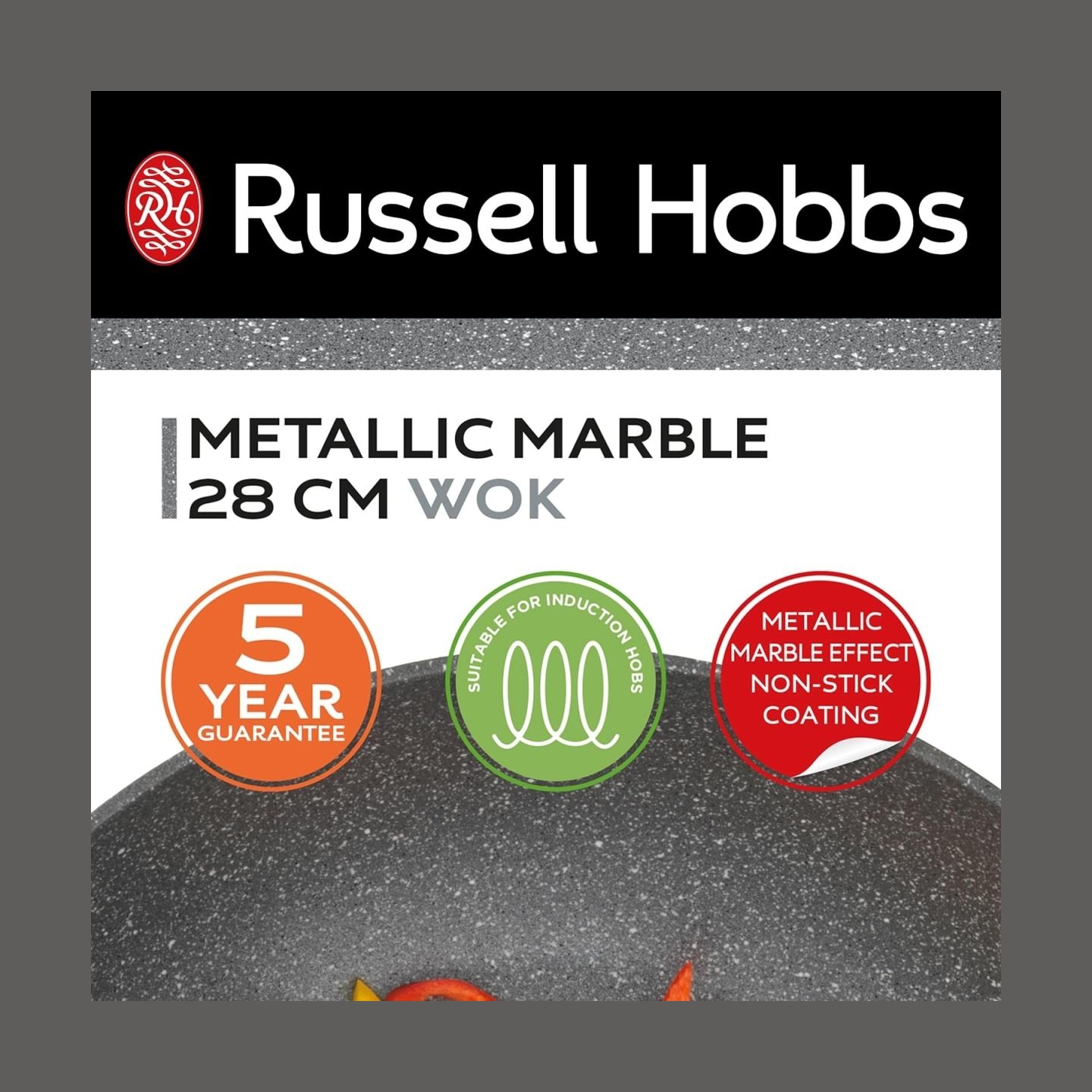 Russell Hobbs RH028121EU7 Metallic Marble  28cm Wok