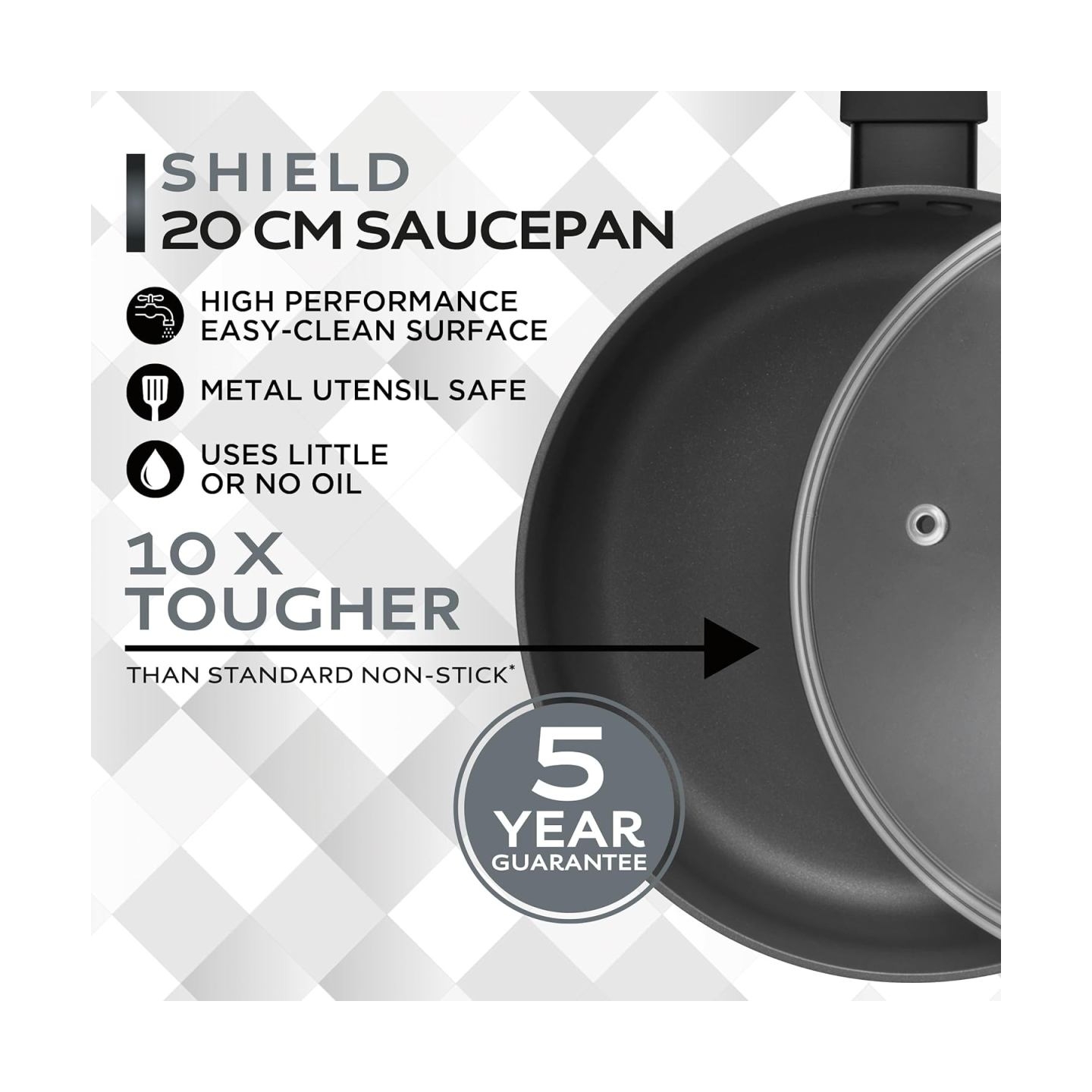 Russell Hobbs RH028412EU7 Shield 20cm Saucepan