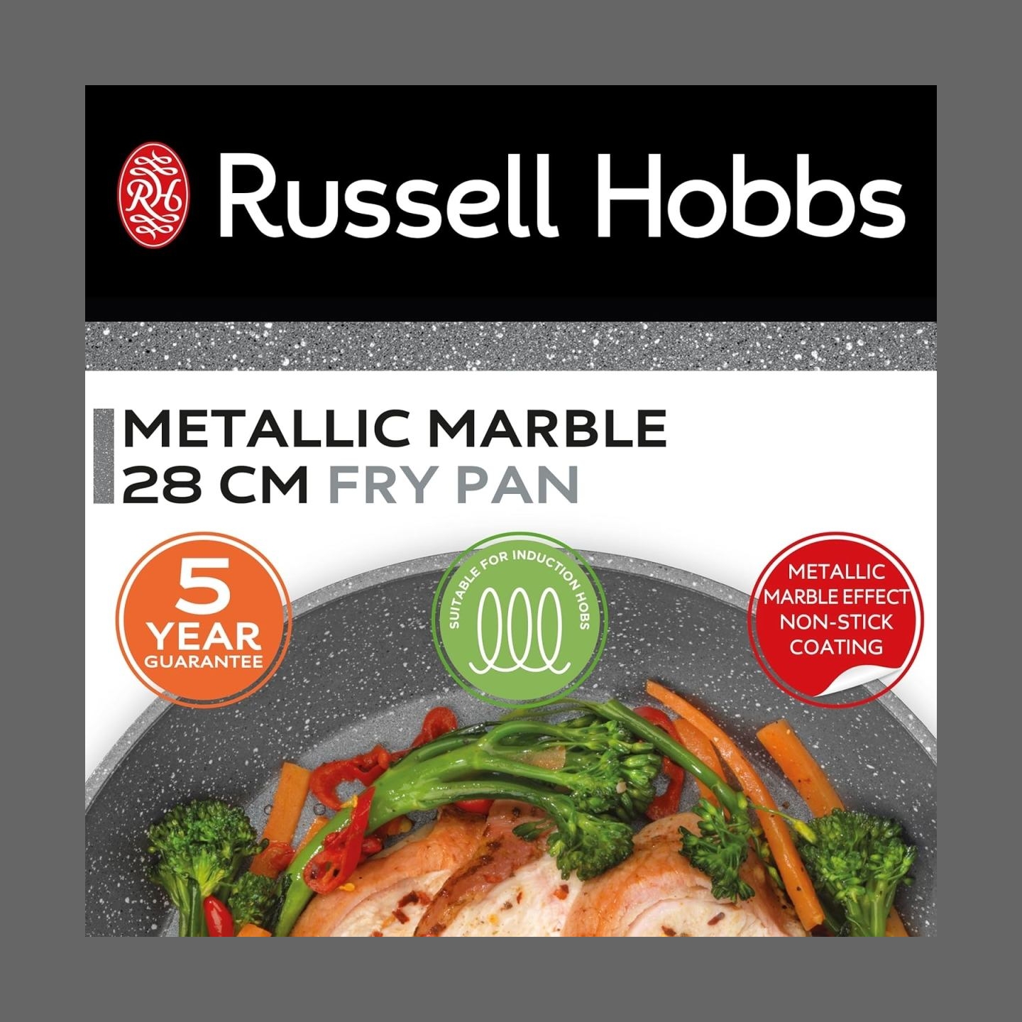 Russell Hobbs RH028001EU7 Metallic Marble 28cm Fry Pan