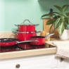 Russell Hobbs RH03821 Riviera 4-Piece Pan Set, Red