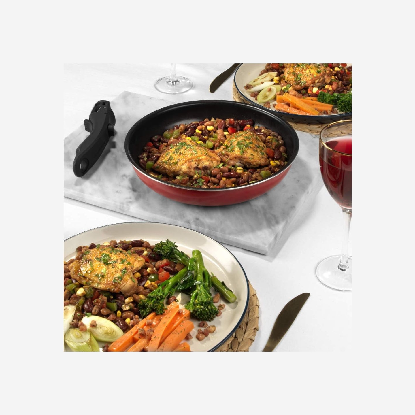 Russell Hobbs RH03995 Riviera 4-Piece Smart Clip Fry Pan Set