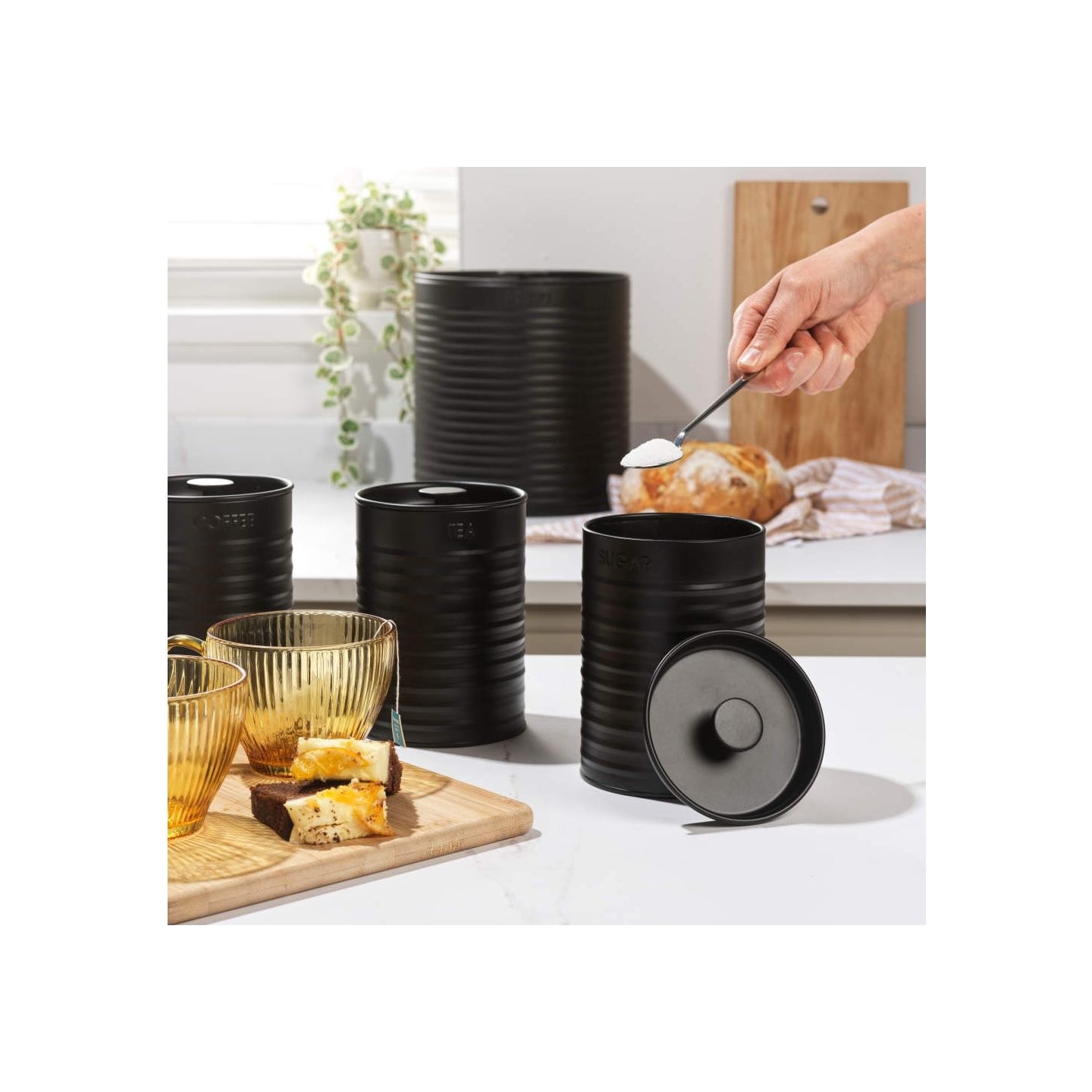 Russell Hobbs RH03270 Liniera 4-Piece Countertop Set, Black