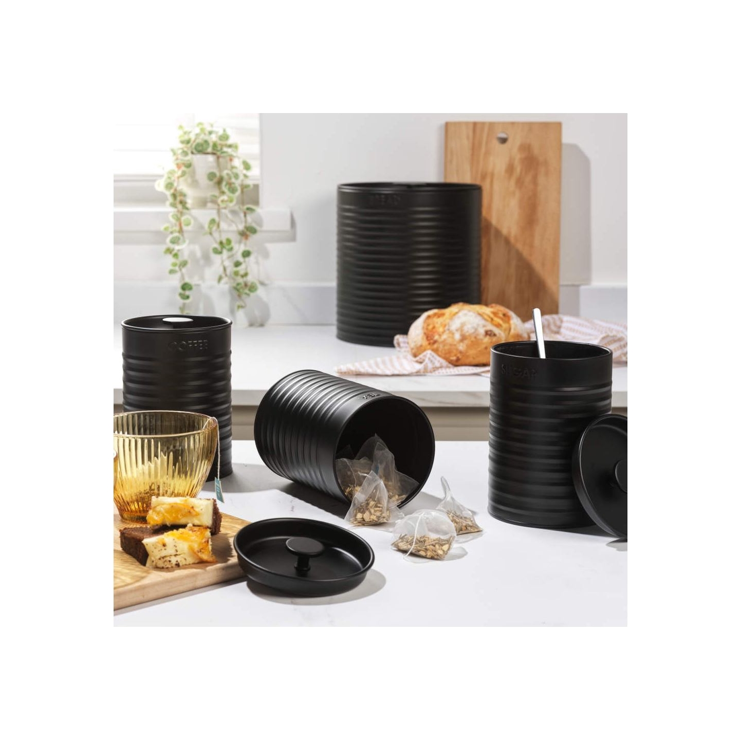 Russell Hobbs RH03270 Liniera 4-Piece Countertop Set, Black