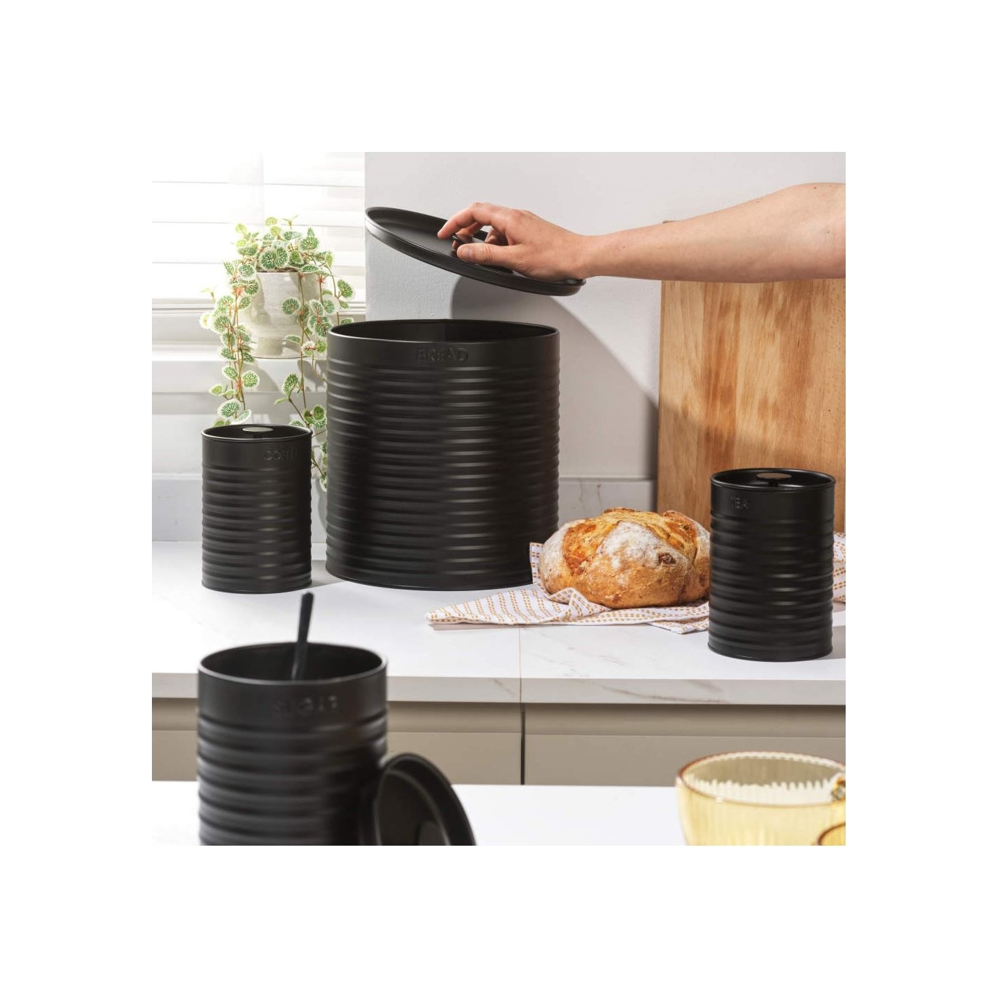 Russell Hobbs RH03270 Liniera 4-Piece Countertop Set, Black
