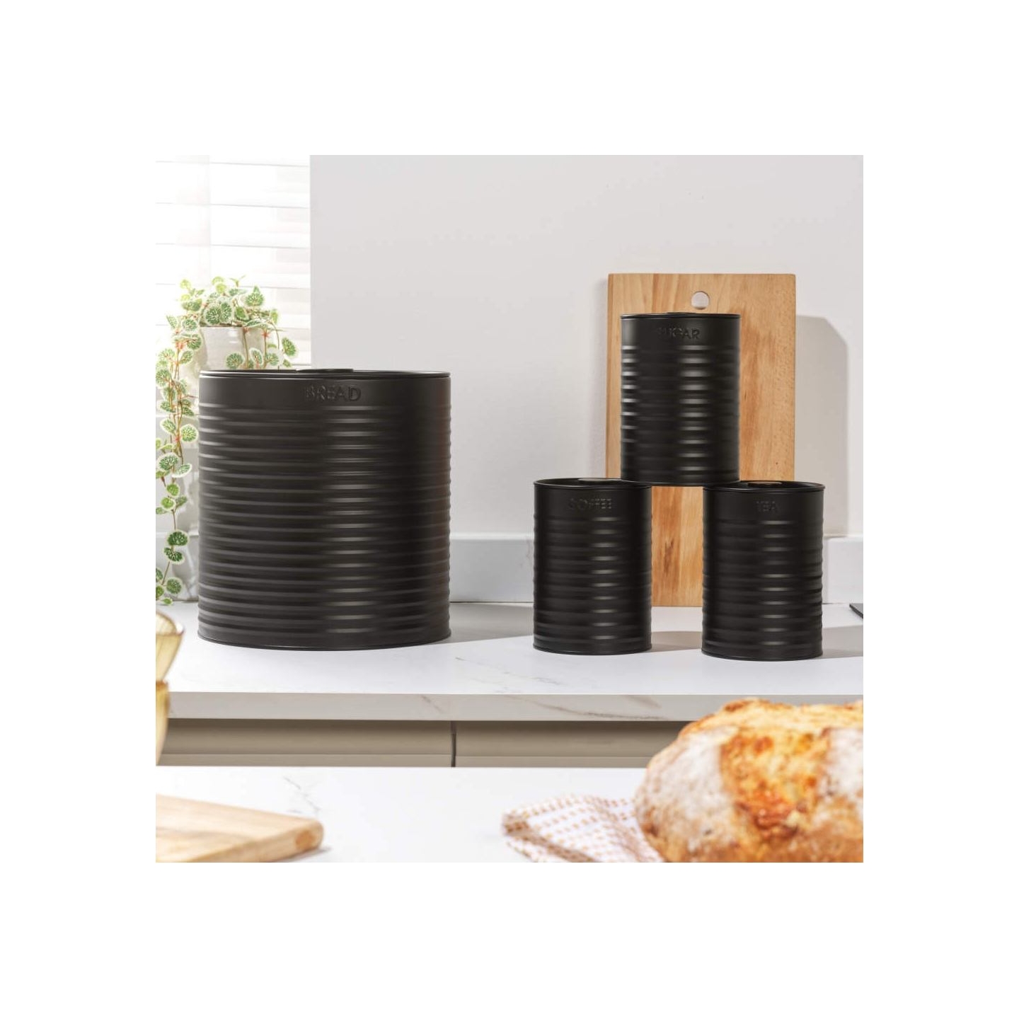Russell Hobbs RH03270 Liniera 4-Piece Countertop Set, Black
