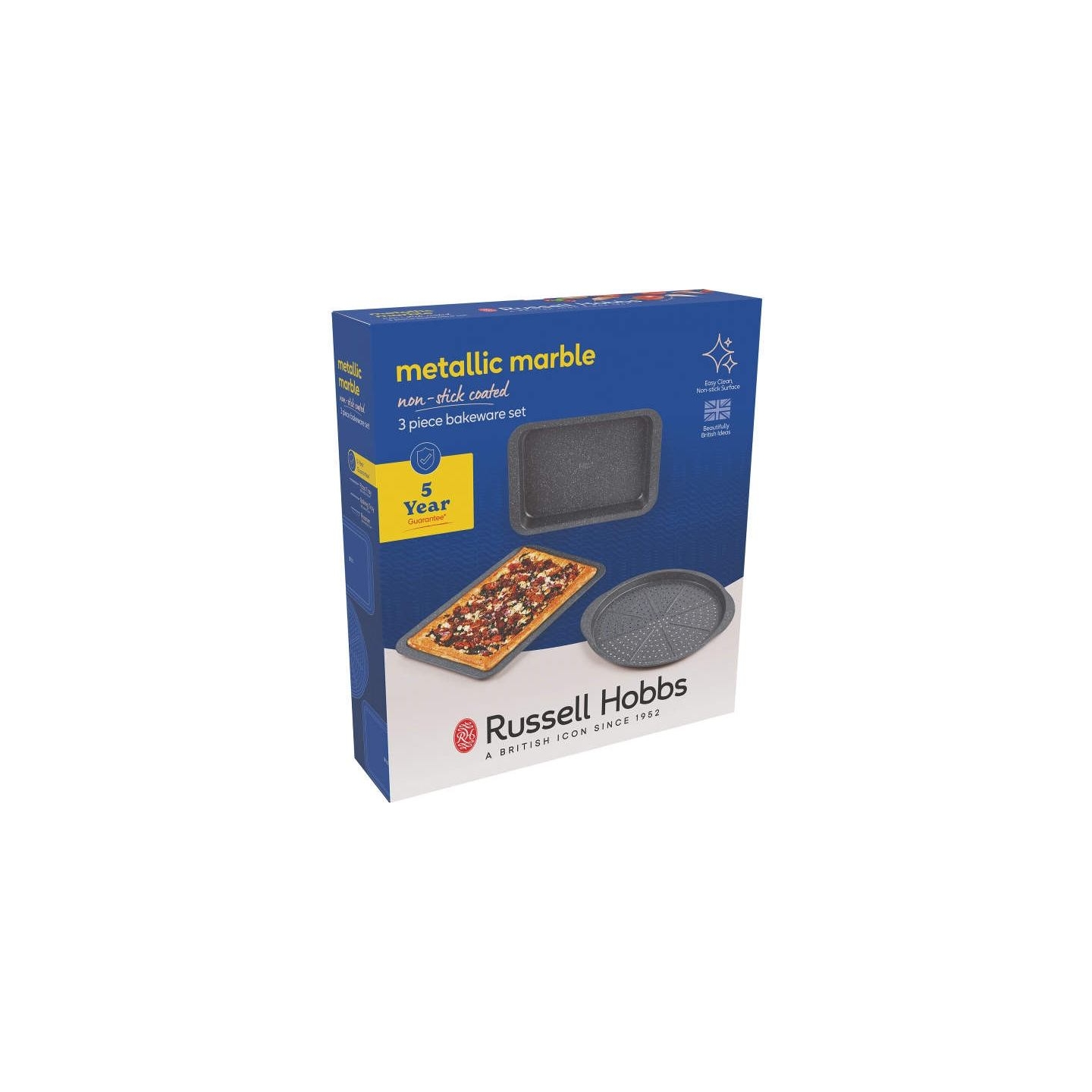 Russell Hobbs RH03756 Metallic Marble 3 Piece Backware Set
