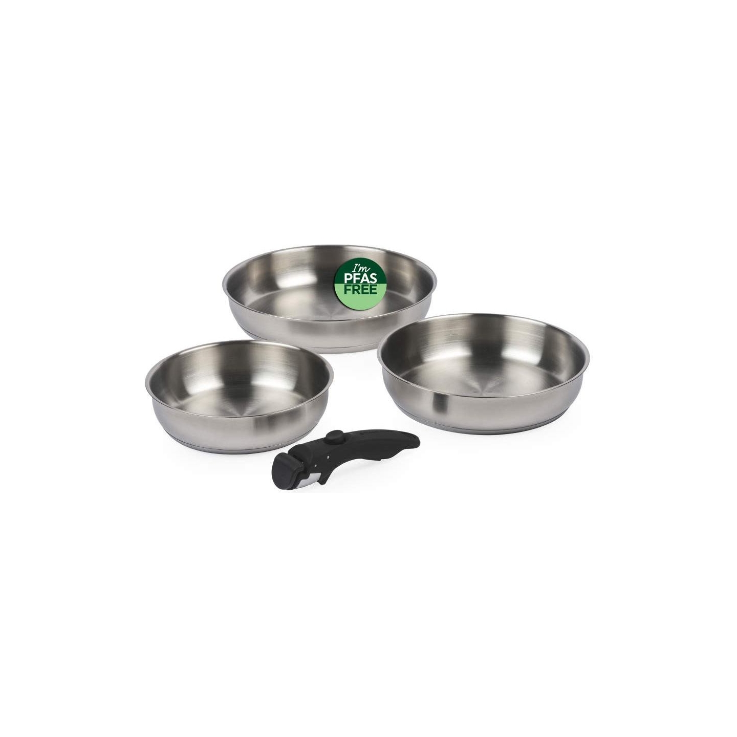 Russell Hobbs RH04033 Stainless Steel 4-Piece Smart Clip Fry Pan Set