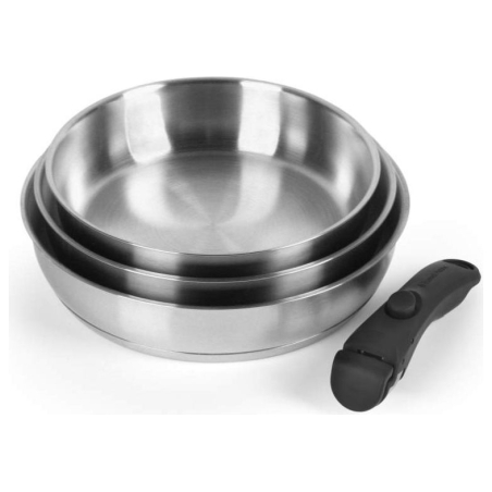 Russell Hobbs RH04033 Stainless Steel 4-Piece Smart Clip Fry Pan Set