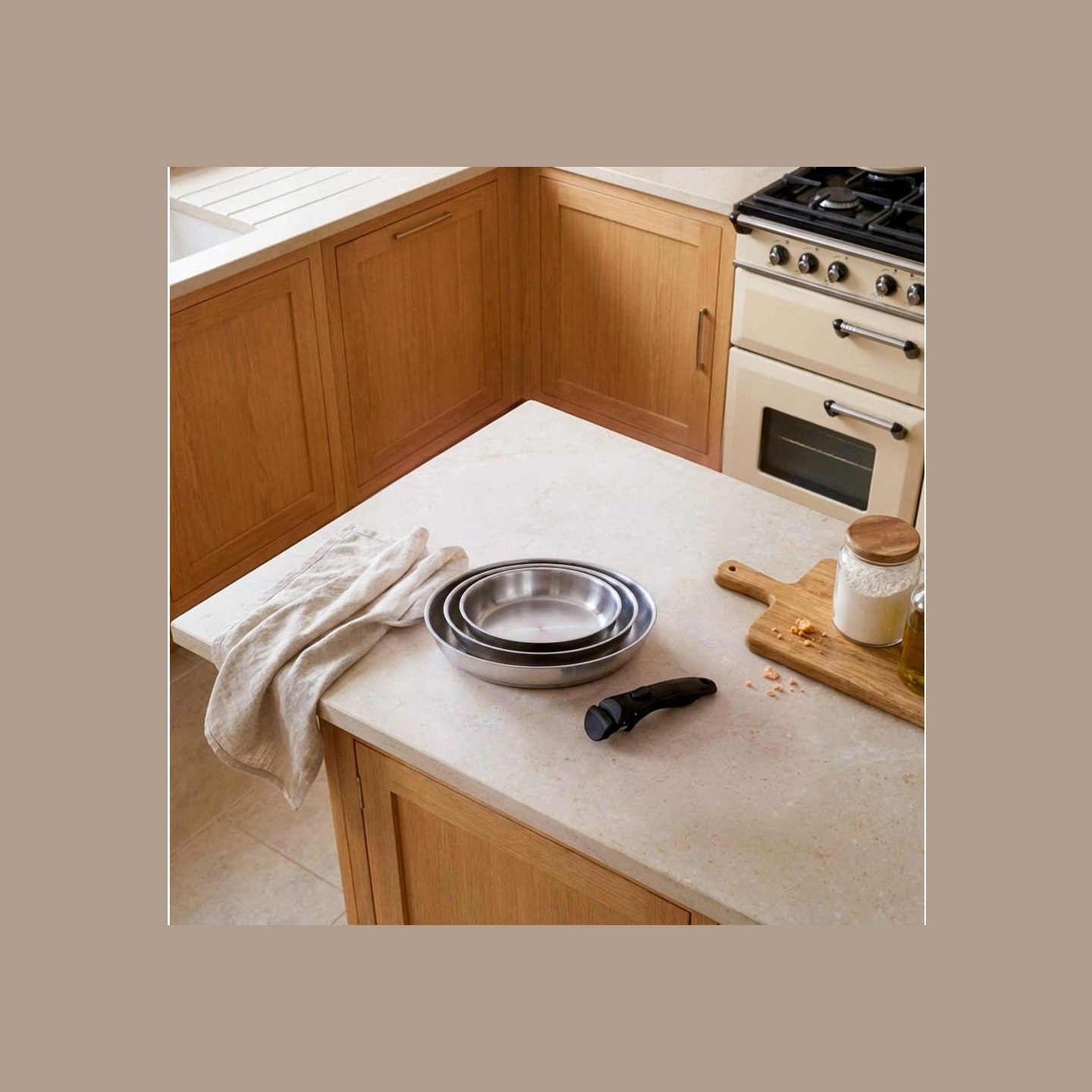 Russell Hobbs RH04033 Stainless Steel 4-Piece Smart Clip Fry Pan Set