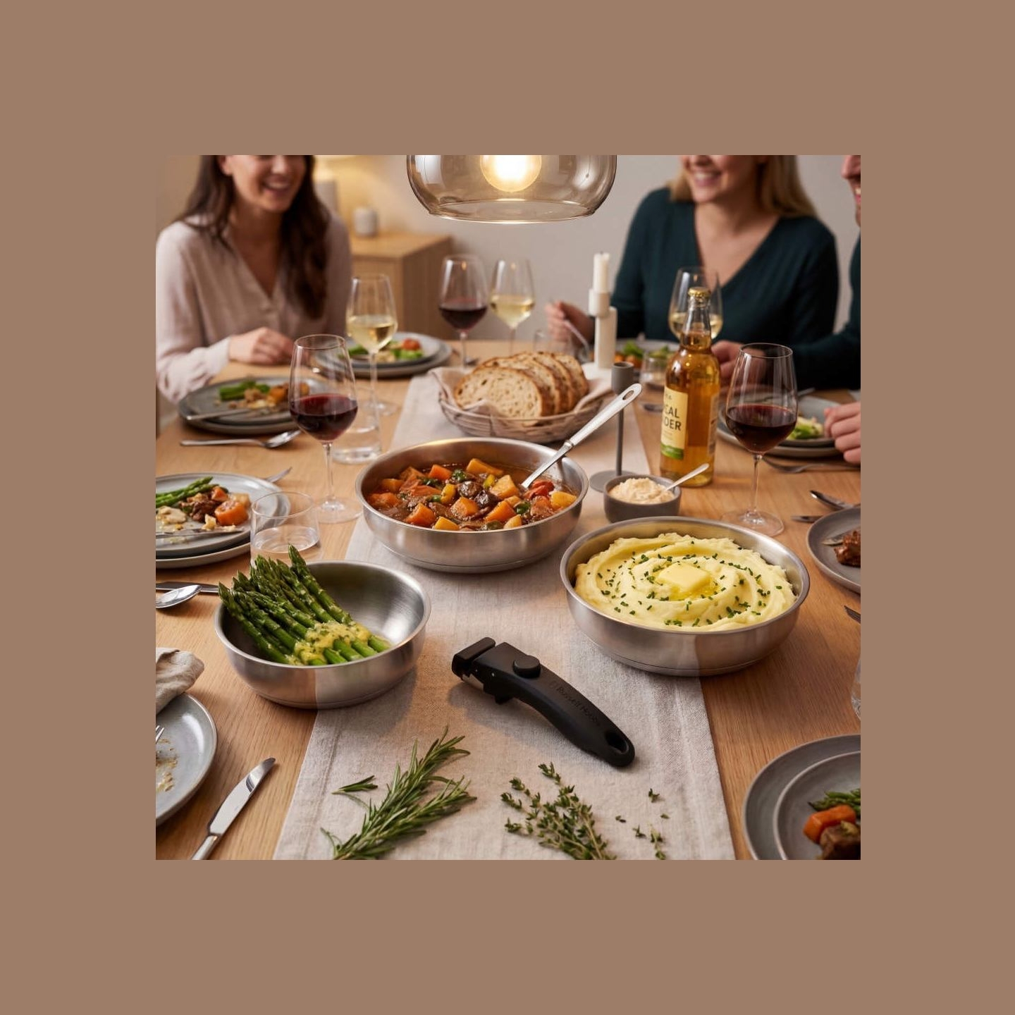 Russell Hobbs RH04033 Stainless Steel 4-Piece Smart Clip Fry Pan Set
