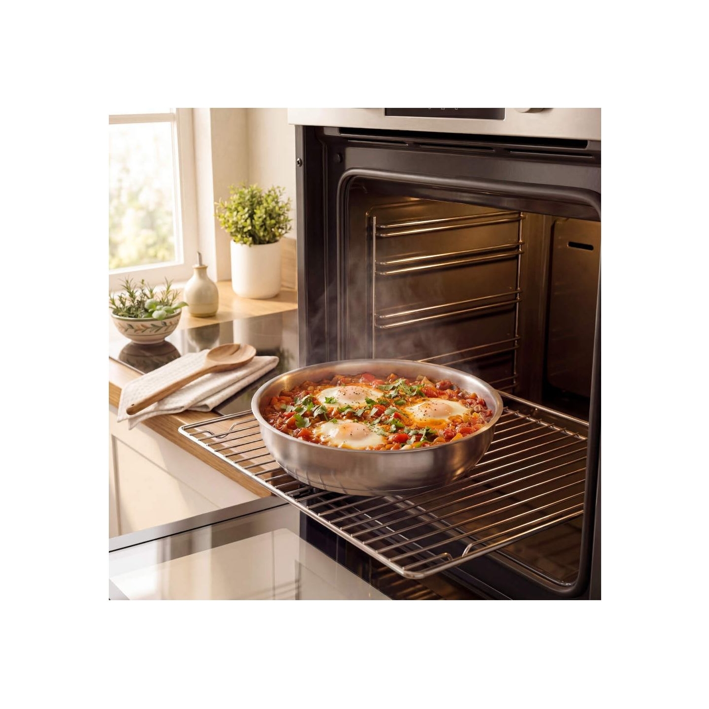 Russell Hobbs RH04033 Stainless Steel 4-Piece Smart Clip Fry Pan Set