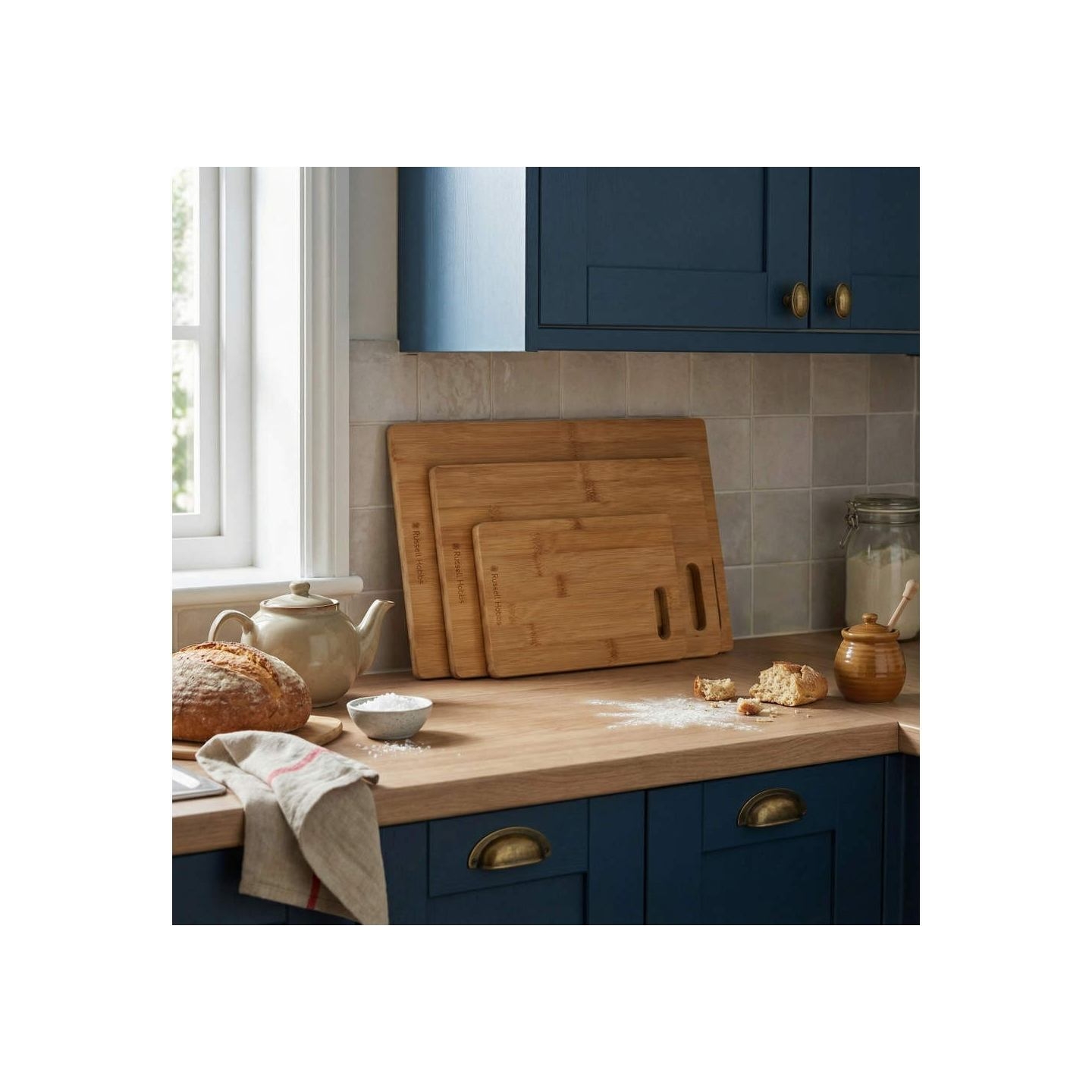 Russell Hobbs RH04065 Element Bamboo 3 Piece Chopping Board Set